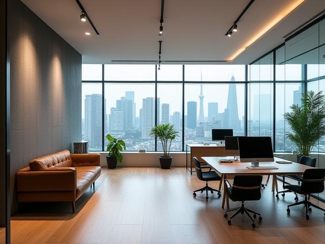 Modern office interior of Telecomunicazioni Verona, showcasing a collaborative work environment.